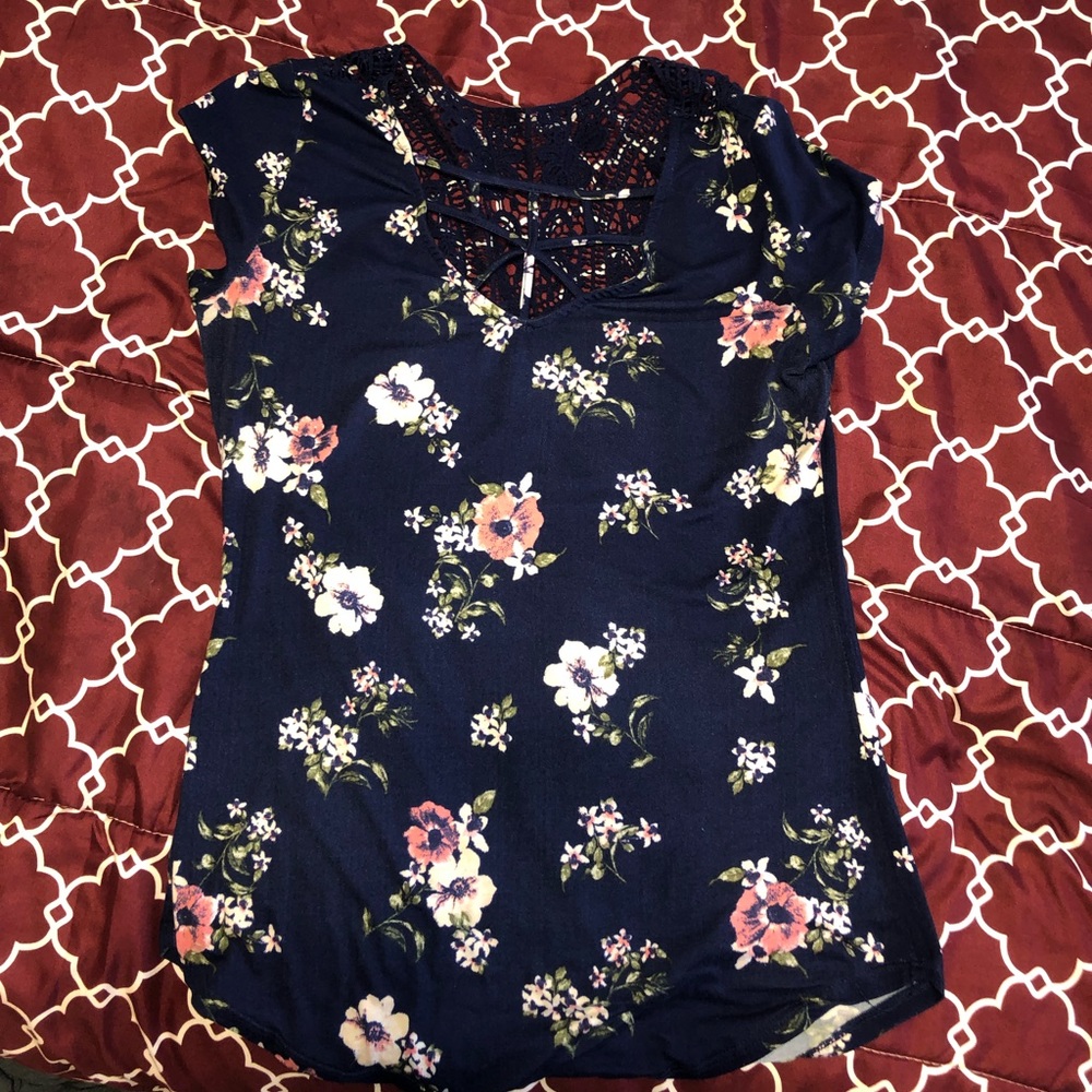 Blue floral shirt